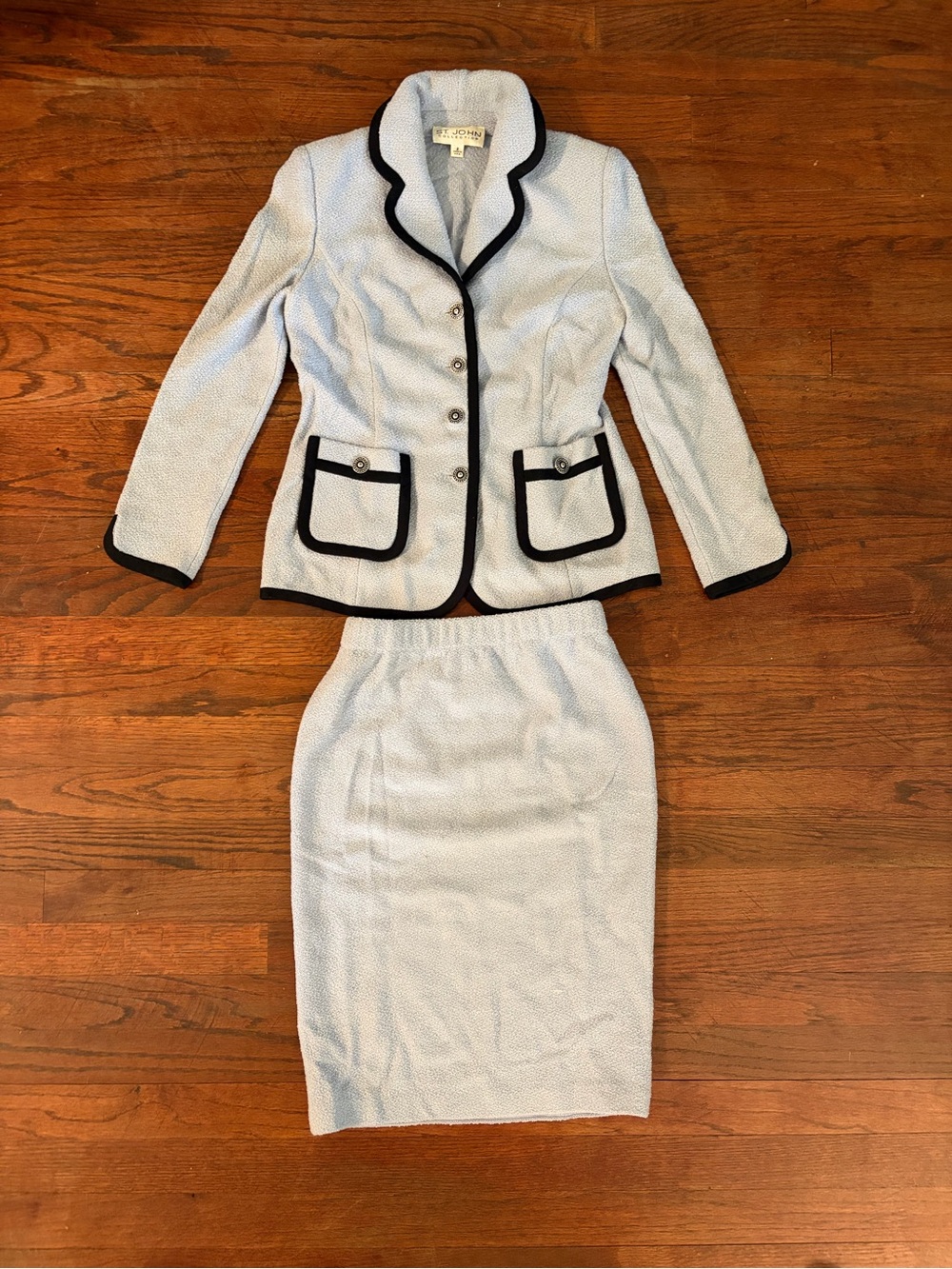 St. John Collection Light Blue Knit Jacket